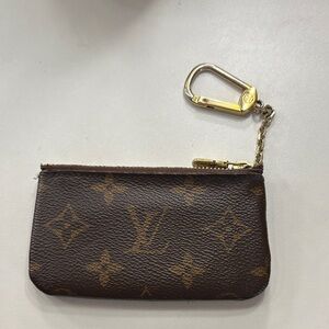 Louis Vuitton Monogram Brown Key Holder with Gold Clip